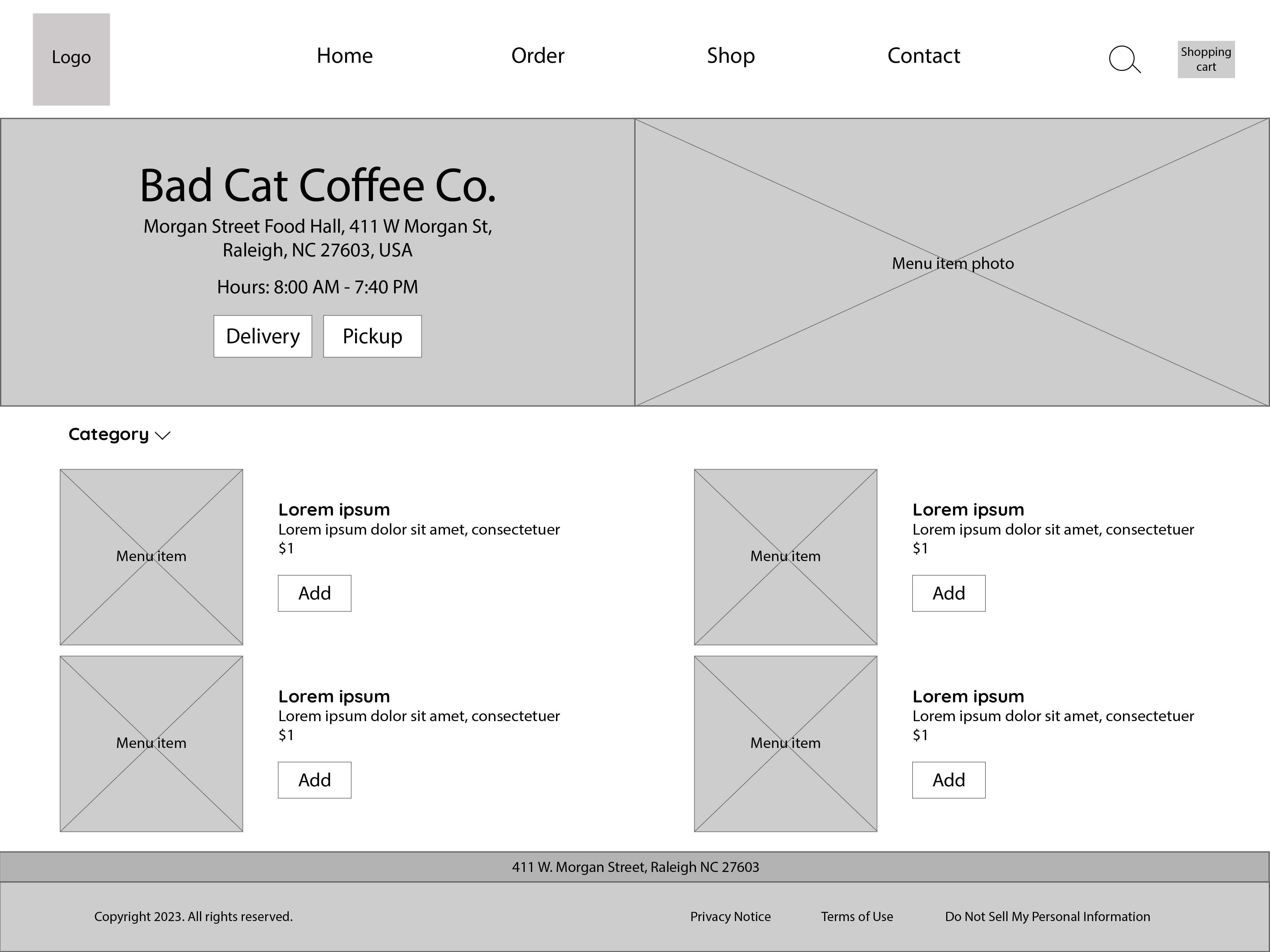 Bad Cat Coffee Order Tablet