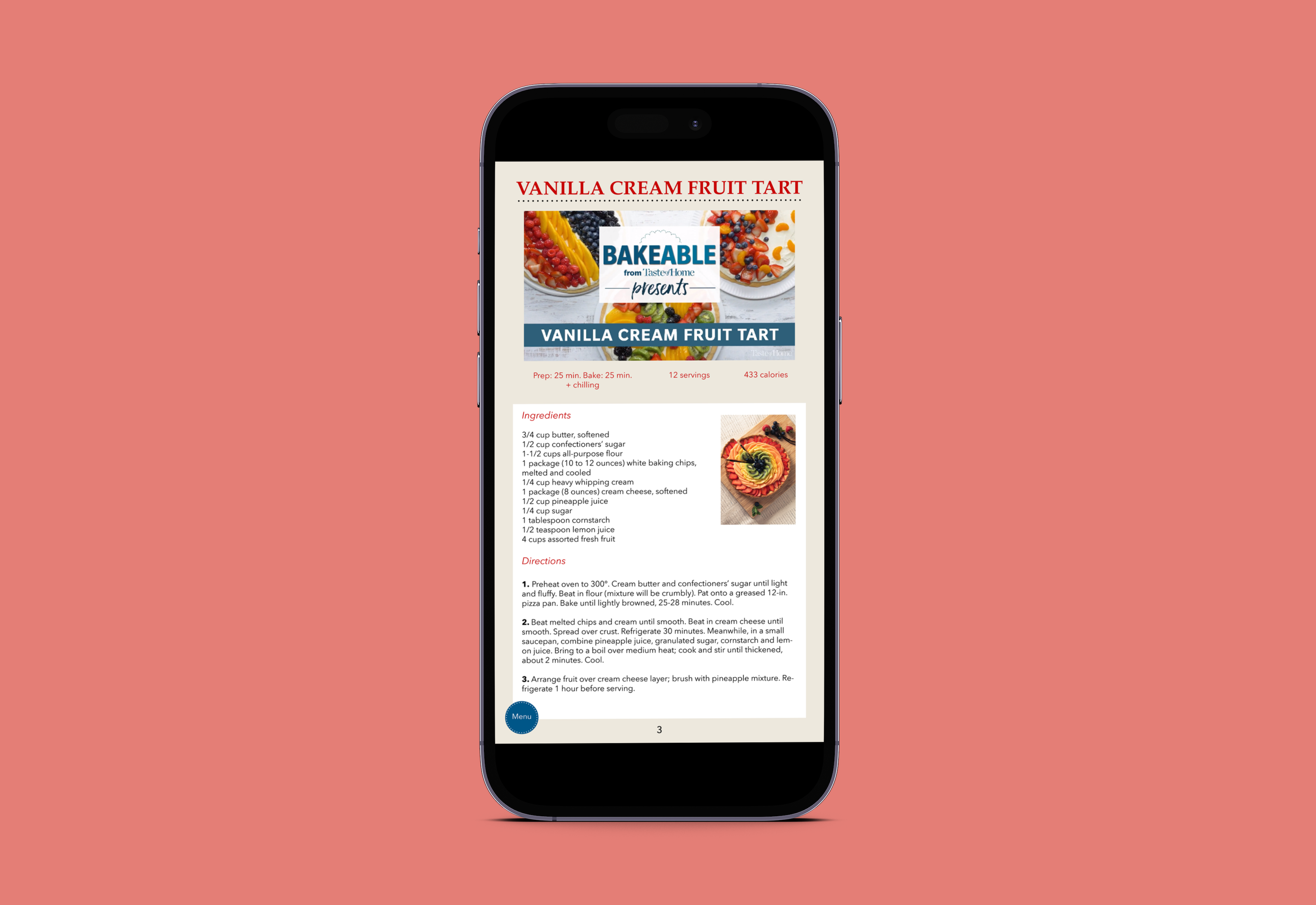 Taste of Home Magazine App Table of Contents